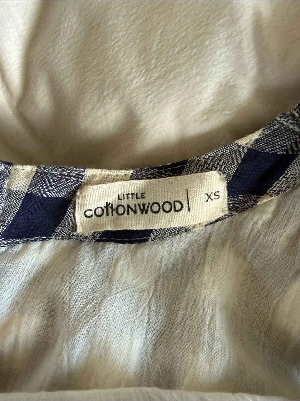 Little Cottonwood Magnolia Gingham Tie-Shoulder Midi Dress - Navy & White XS - Picture 8 of 13